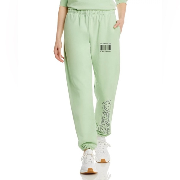 The Mayfair Group Pants - The Mayfair Group It Costs Zero Dollars Graphic Sweatpants in Seafoam - Size M/L